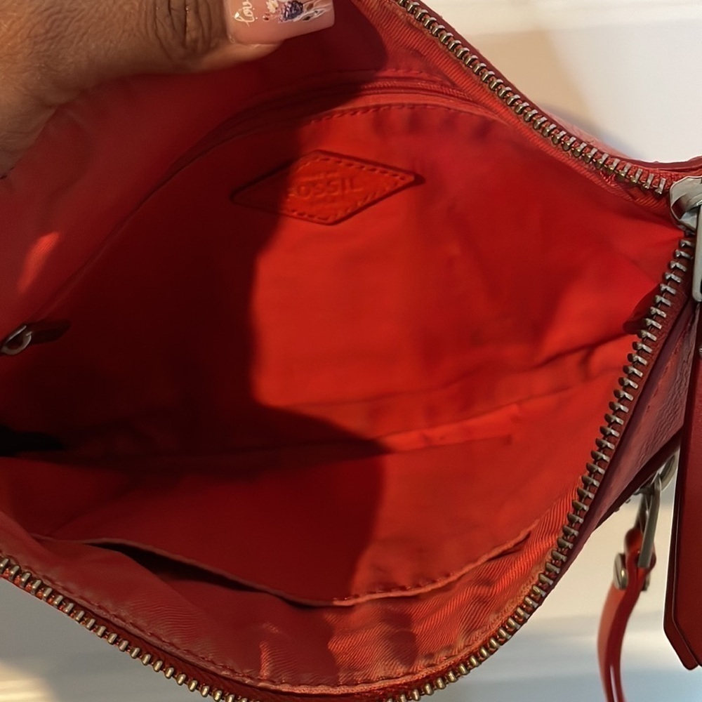 Fossil Red Orange Leather Crossbody - Picture 5 of 5